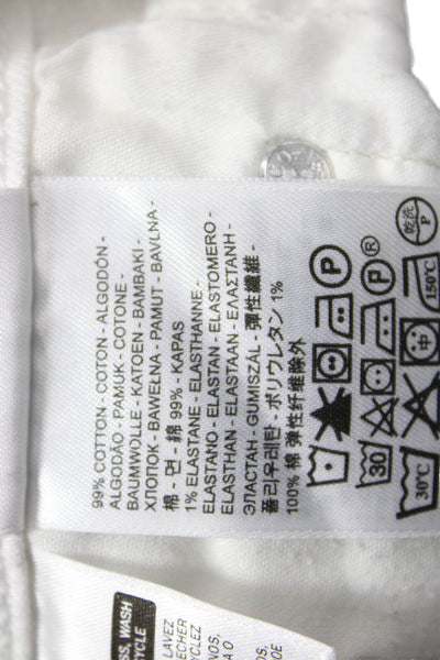 Levis Unisex White Button Front Solid Cotton Beach Shorts Size 6