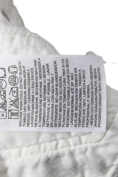 Levis Unisex White Button Front Solid Cotton Beach Shorts Size 6