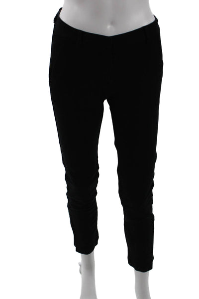 Theory Womens Black Ankle Cropped Dress Pants Button Closure Size 0