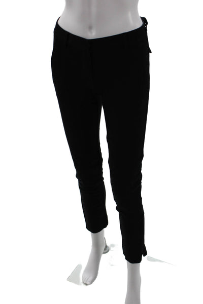 Theory Womens Black Ankle Cropped Dress Pants Button Closure Size 0