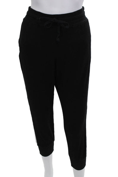 Aqua Womens Jogger Sweatpants Black Rayon Blend Drawstring Size M