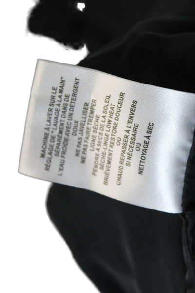 Go By GoSilk Women Cropped Jogger Pants Black Silk Drawstring Size M