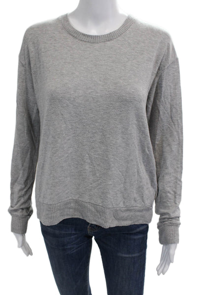 Splendid Womens Gray Pullover Sweatshirt Crew Neck Modal Size S