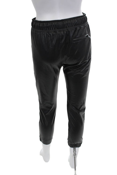 David Lerner Womens Cropped Jogger Pants Black Drawstring Size XS