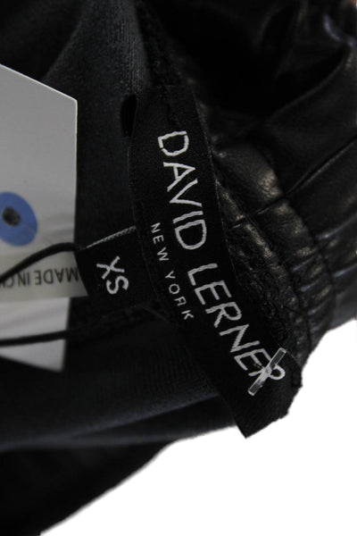 David Lerner Womens Cropped Jogger Pants Black Drawstring Size XS