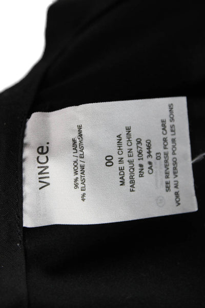 Vince Womens Cropped Ankle Dress Pants Black Petite Size 00