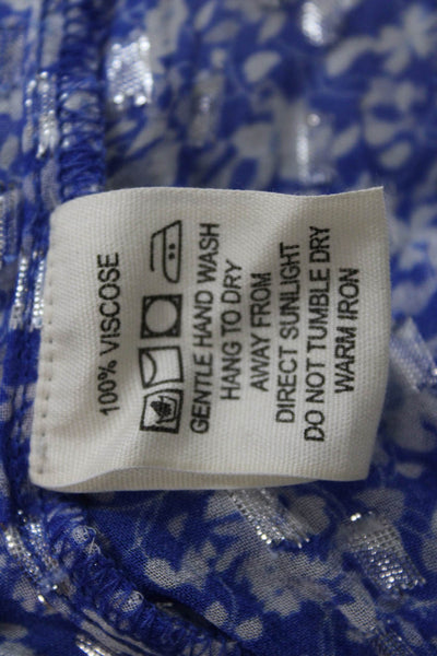 Sunday Womens Blue Floral Viscose Peasant Pettiskirt Short Size 24