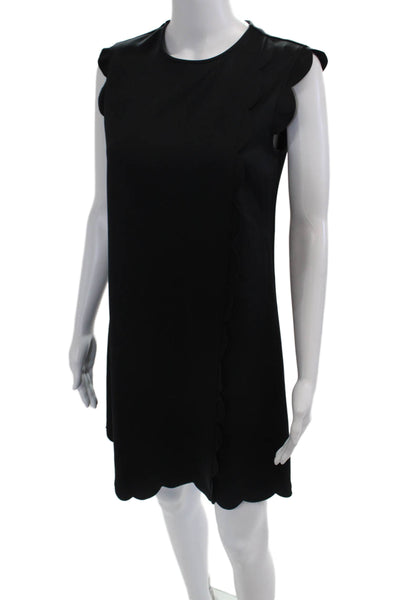 Ted Baker London Women Shift Dress Black Crew Neck Knee Length Size 1