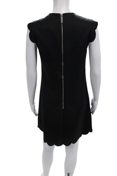 Ted Baker London Women Shift Dress Black Crew Neck Knee Length Size 1