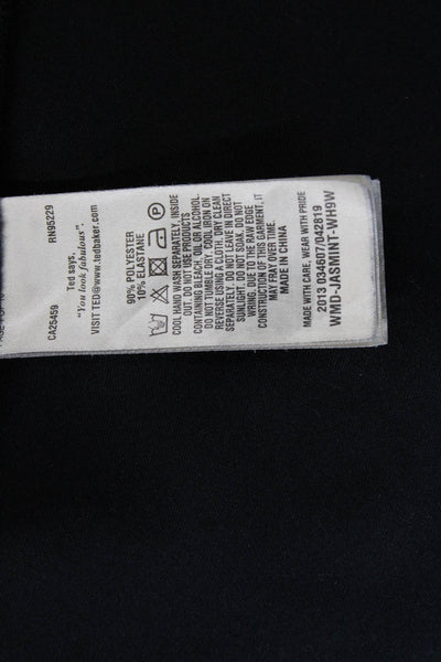 Ted Baker London Women Shift Dress Black Crew Neck Knee Length Size 1