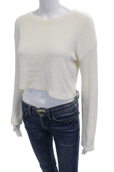 Zara Women 90s Pullover Sweater Beige Crew Neck Button Long Sleeve Size S