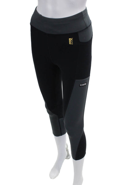 P.E Nation Womens Cropped Capri Leggings Black Size S