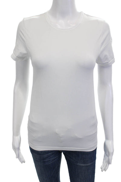 Nordstrom Womens Basic White Crew Neck Short Sleeve T Shirt Nylon Size L