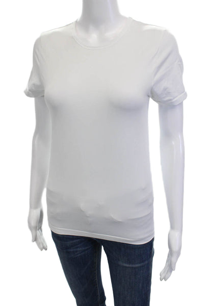 Nordstrom Womens Basic White Crew Neck Short Sleeve T Shirt Nylon Size L