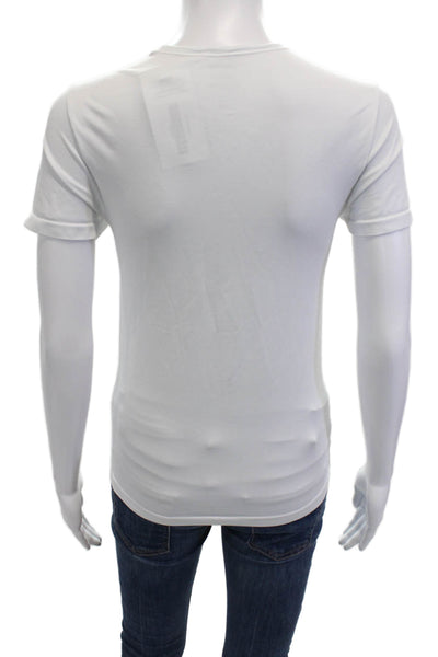 Nordstrom Womens Basic White Crew Neck Short Sleeve T Shirt Nylon Size L