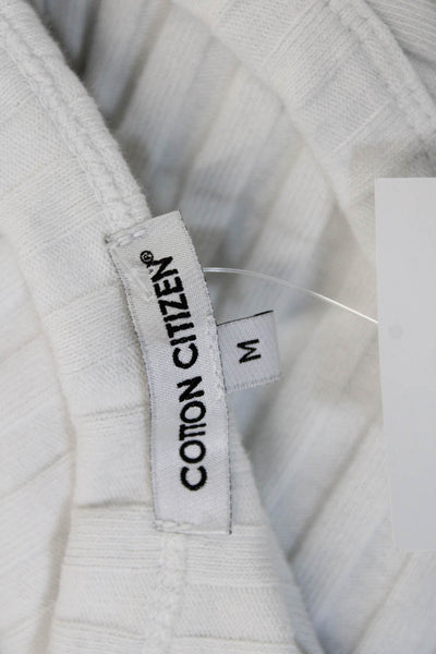 Cotton Citizen Women White Striped V Neck Button Cardigan Long Sleeve Size M
