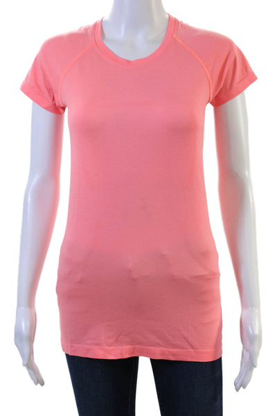 Lululemon Womens Basic Crew Neck Pink Short Sleeve T-Shirt Size S