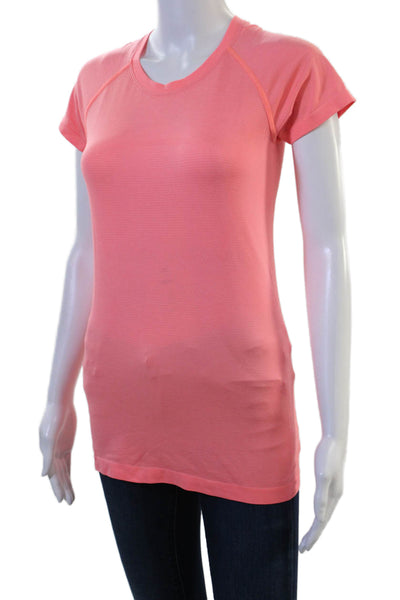 Lululemon Womens Basic Crew Neck Pink Short Sleeve T-Shirt Size S