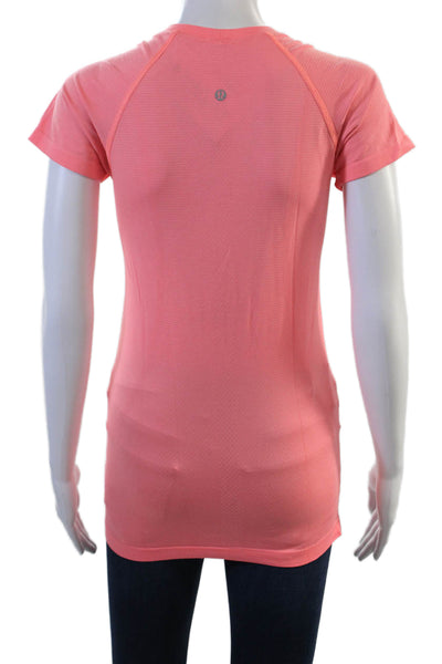 Lululemon Womens Basic Crew Neck Pink Short Sleeve T-Shirt Size S