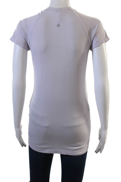 Lululemon Womens Basic Tunic Gray Striped Crew Neck Short Sleeve Size S