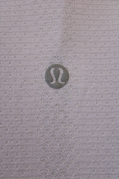 Lululemon Womens Basic Tunic Gray Striped Crew Neck Short Sleeve Size S