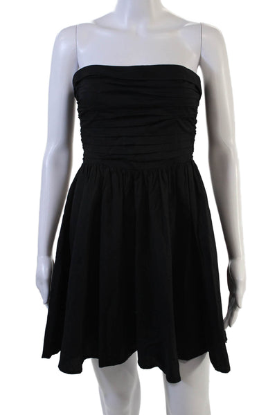 Wayf Women Fit & Flare Mini Dress Black Sleeveless Zip Cotton Spandex Size XS