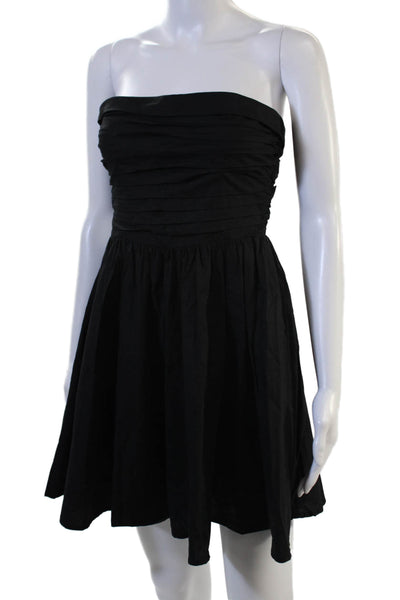 Wayf Women Fit & Flare Mini Dress Black Sleeveless Zip Cotton Spandex Size XS