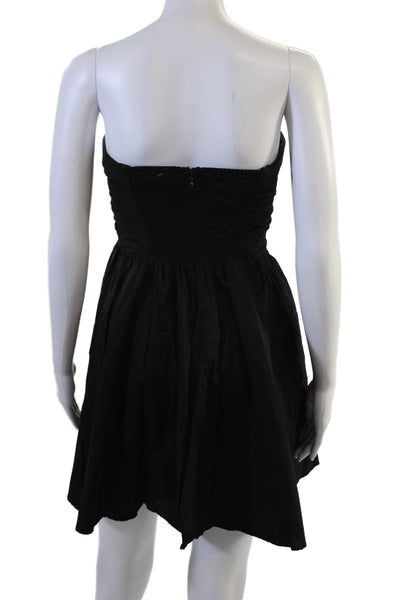 Wayf Women Fit & Flare Mini Dress Black Sleeveless Zip Cotton Spandex Size XS