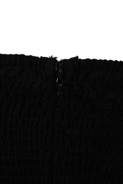 Wayf Women Fit & Flare Mini Dress Black Sleeveless Zip Cotton Spandex Size XS