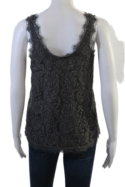 Joie Womens Camisole Floral V-Neck Dark Gray Bohemian Size 2XS