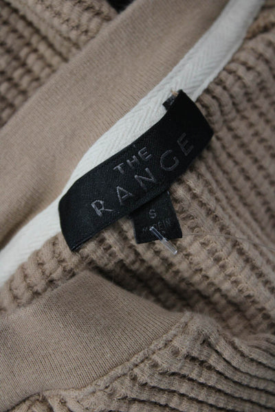 The Range Women Pullover V-Neck Beige Sweater Long Sleeve Size S