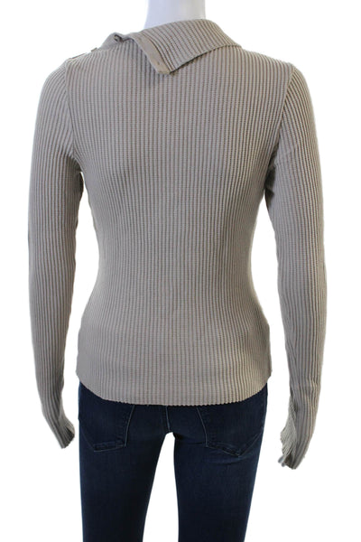 The Range Unisex Beige Mock Neck Pullover Sweater Long Sleeve Size S