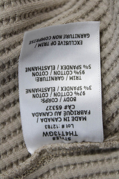 The Range Unisex Beige Mock Neck Pullover Sweater Long Sleeve Size S