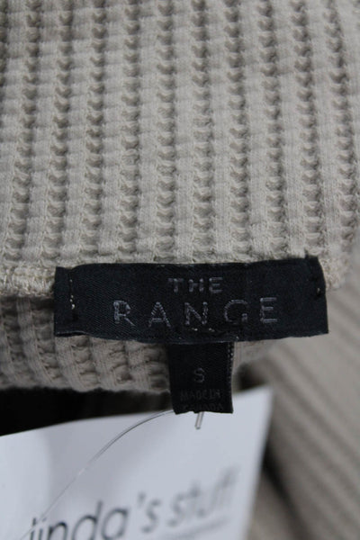 The Range Unisex Beige Mock Neck Pullover Sweater Long Sleeve Size S
