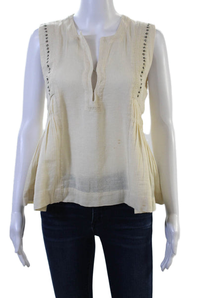 Isabel Marant Etoile Women Tunic Sleeveless Beige Cotton Viscose Size 34