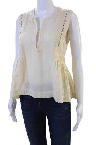 Isabel Marant Etoile Women Tunic Sleeveless Beige Cotton Viscose Size 34
