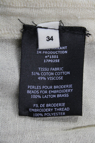 Isabel Marant Etoile Women Tunic Sleeveless Beige Cotton Viscose Size 34