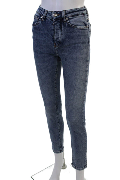 IRO Womens Ankle Skinny Dark Blue Mid Rise Jeans Button Size 25