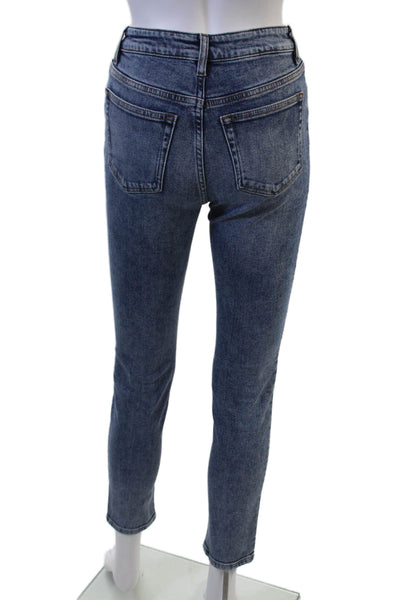 IRO Womens Ankle Skinny Dark Blue Mid Rise Jeans Button Size 25
