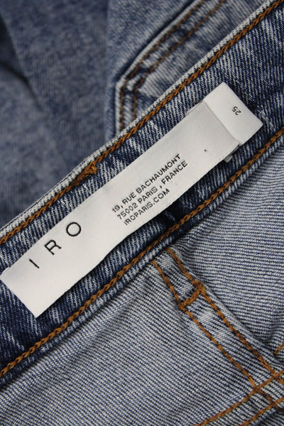 IRO Womens Ankle Skinny Dark Blue Mid Rise Jeans Button Size 25