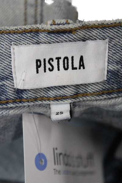 Pistola Womens Cropped Straight Jeans Gray High Rise Cotton Size 25