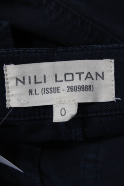 Nili Lotan Unisex Cropped Cargo Pants Black 98% Cotton 2% Elastane Size 0