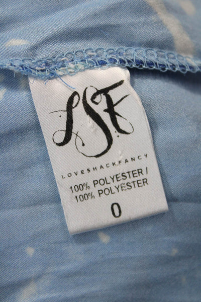 Love Shack Fancy Women Pleated Mini Skirt Blue Size 0