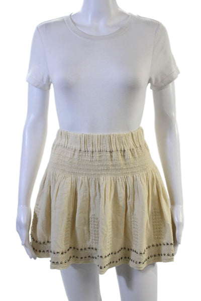 Isabel Marant Etoile Women Peasant Mini Skirt Beige Size 34