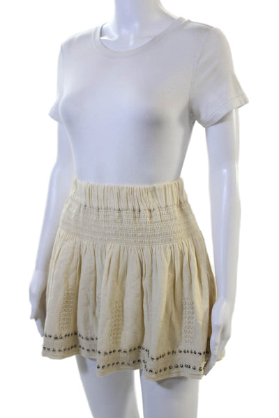 Isabel Marant Etoile Women Peasant Mini Skirt Beige Size 34