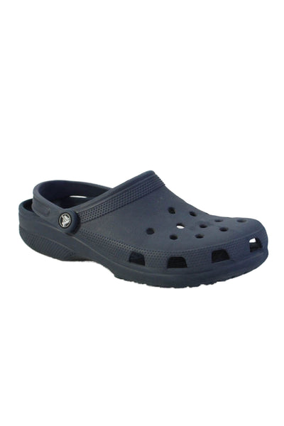 Crocs Mens Slip On Rubber Logo Slingback Mules Sandals Navy Size 9