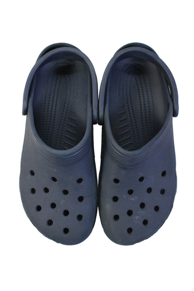Crocs Mens Slip On Rubber Logo Slingback Mules Sandals Navy Size 9