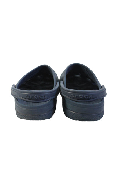 Crocs Mens Slip On Rubber Logo Slingback Mules Sandals Navy Size 9