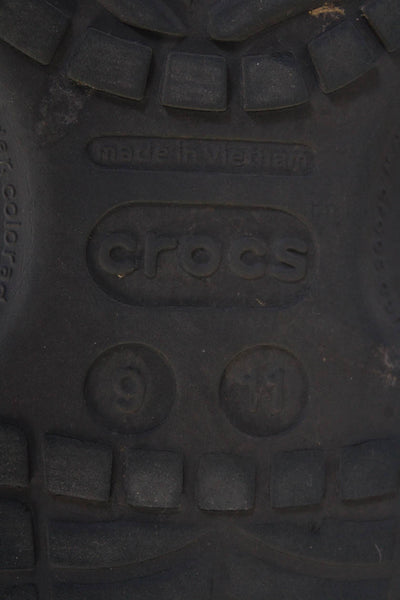 Crocs Mens Slip On Rubber Logo Slingback Mules Sandals Navy Size 9