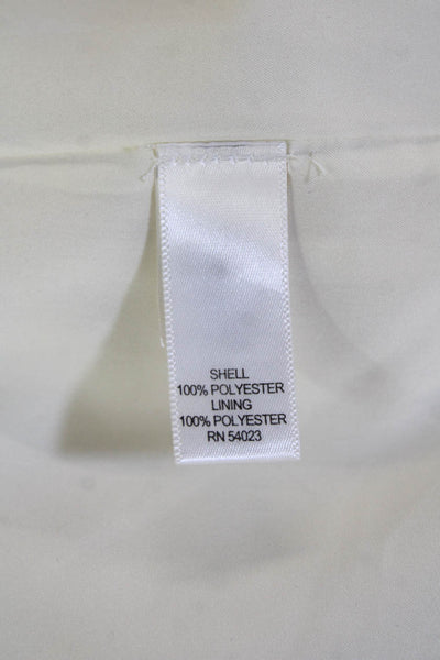 Banana Republic Women White Button Round Neck Long Sleeve Blouse Size XS